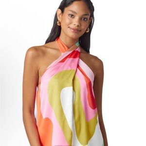 Crosby By Mollie Burch‎ Sienna Halter Top In Red Beach Sz M Colorful Resortwear
